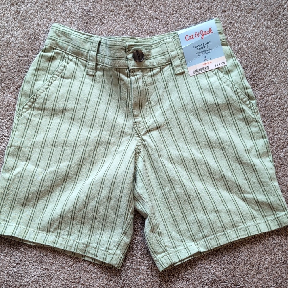 Cat & Jack Women's Light Green Striped Shorts